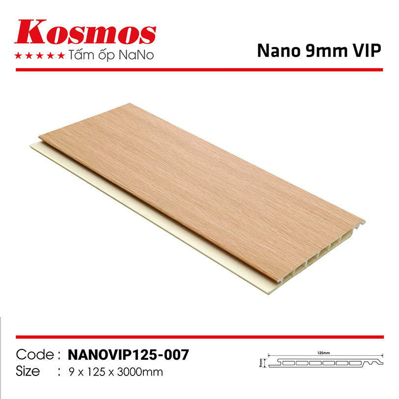 Hình ảnh tấm nhựa ốp tường PVC vân gỗ NANOVIP125-007