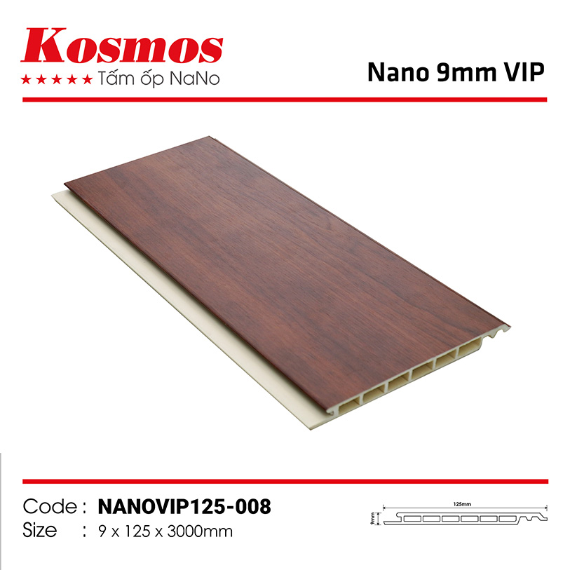 Hình ảnh tấm nhựa ốp tường PVC vân gỗ NANOVIP125-008