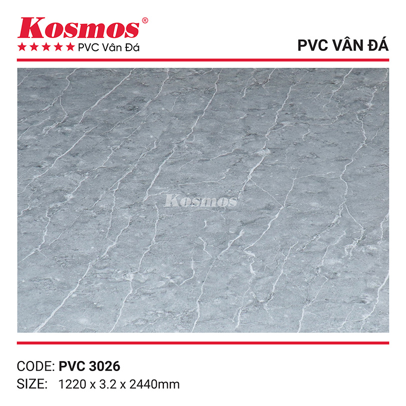 Hình ảnh tấm nhựa PVC vân đá 3.2mm PVC3026