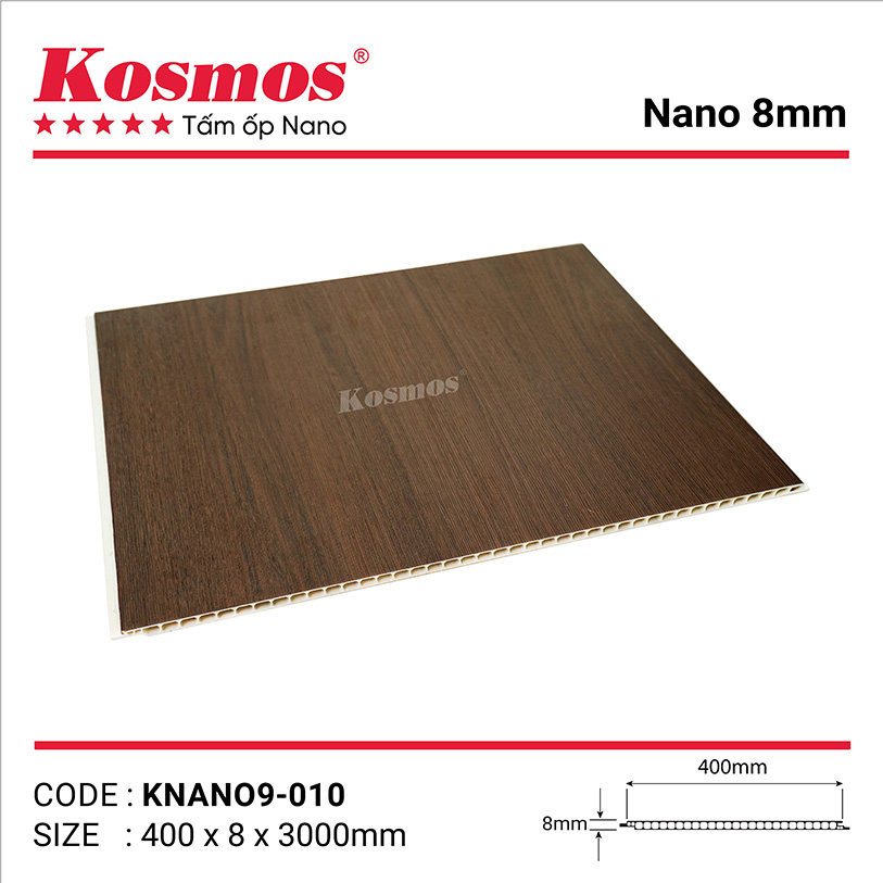Hình ảnh tấm ốp nhựa PVC pha bột đá vân gỗ KNANO9-010