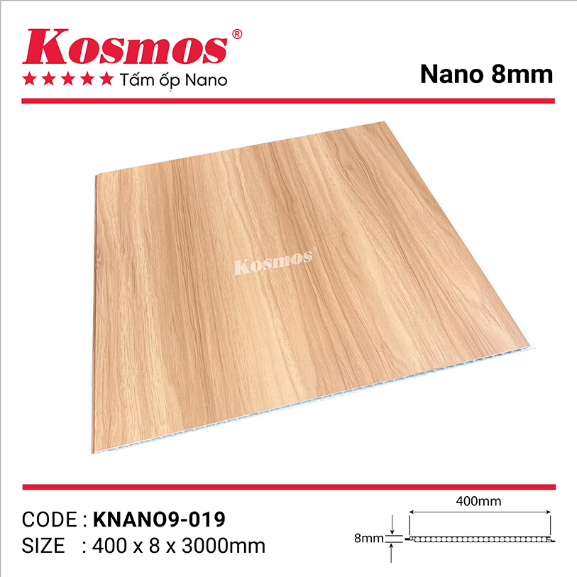 Hình ảnh tấm ốp nhựa PVC pha bột đá vân gỗ KNANO9-019