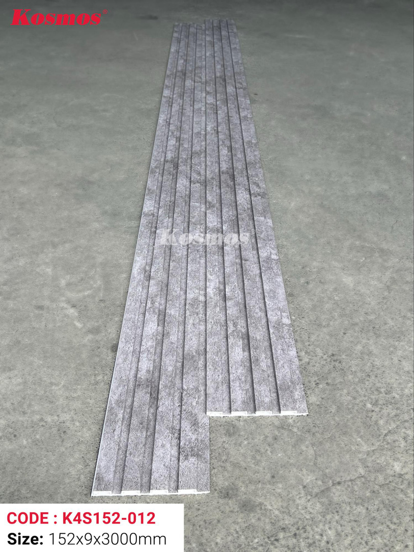 Hình chụp thực tế tấm ốp lam 4 sóng thấp nhựa PVC pha bột đá mã K4S152-012