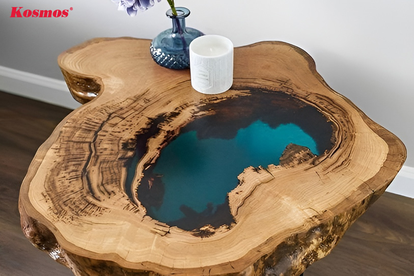 Mặt bàn Epoxy Resin hình thân cây gỗ đầy sáng tạo