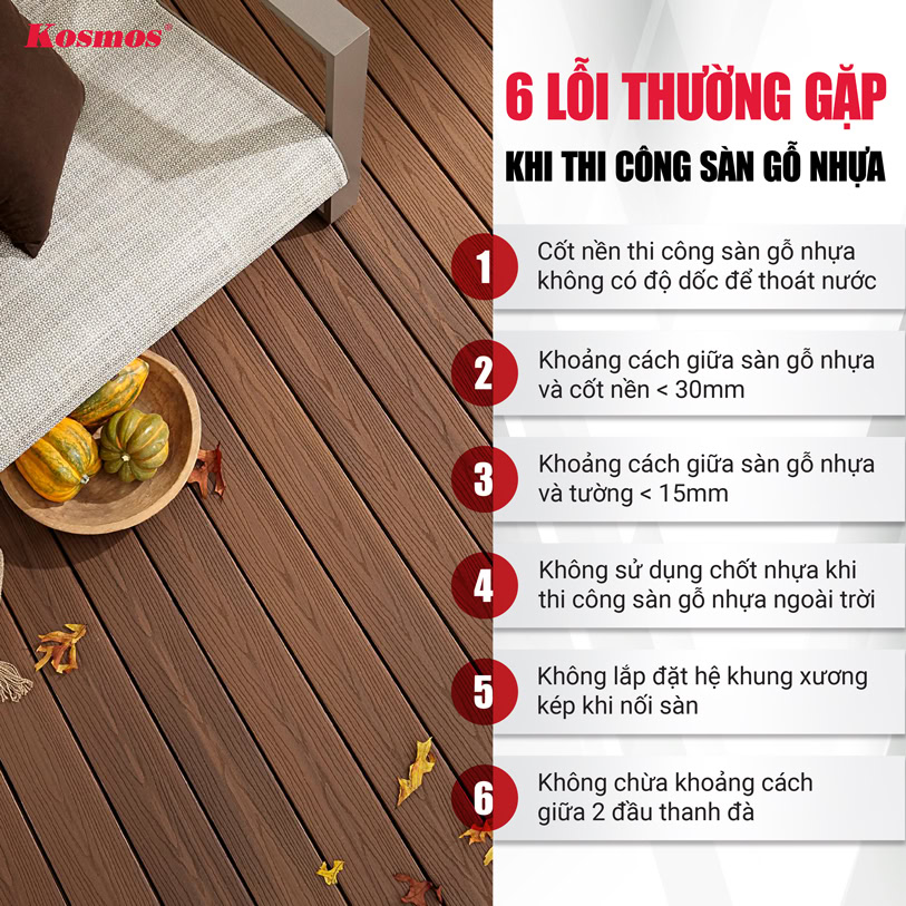 6 lỗi thường gặp khi thi công sàn gỗ nhựa cần tránh