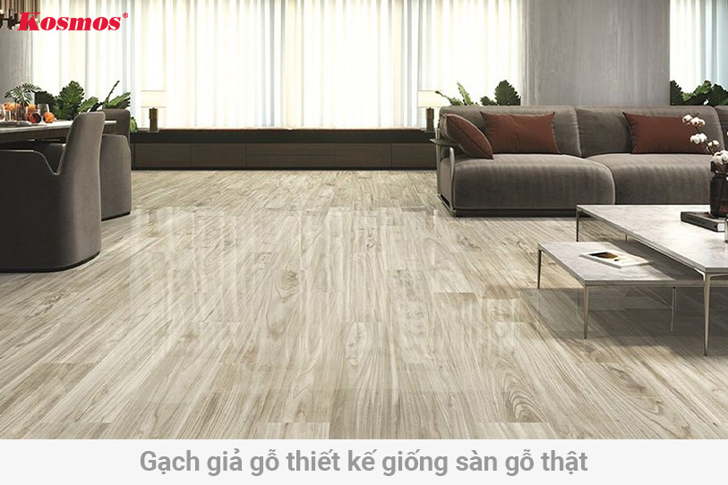 Gạch giả gỗ là loại gạch được thiết kế trông giống hệt sàn gỗ thật - Nguồn: tilesdeluxe.co.uk