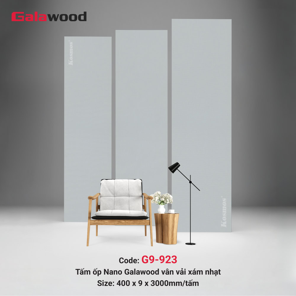 Vẻ đẹp ấn tượng của tấm ốp G9-923 từ bề mặt vân vải xám nhạt tinh tế Vẻ đẹp ấn tượng của tấm ốp G9-923 từ bề mặt vân vải xám nhạt tinh tế