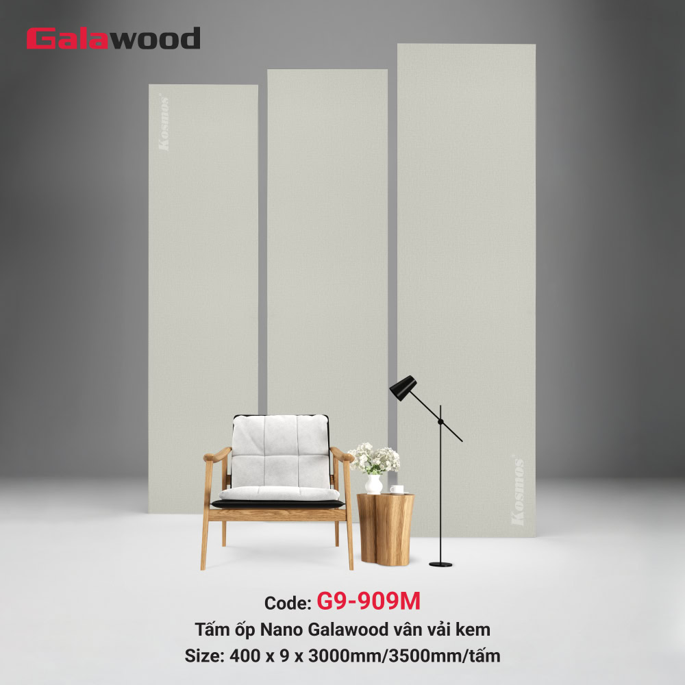 Tấm ốp Nano Galawood mã G9-909M màu vân vải kem