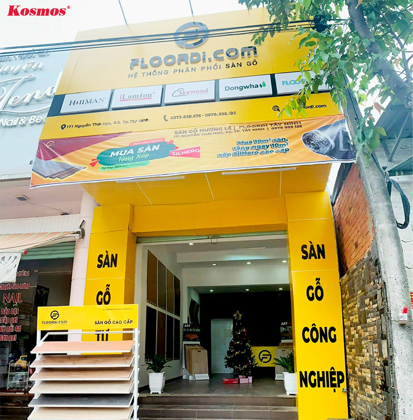 Huong Le wooden flooring store in Tay Ninh city