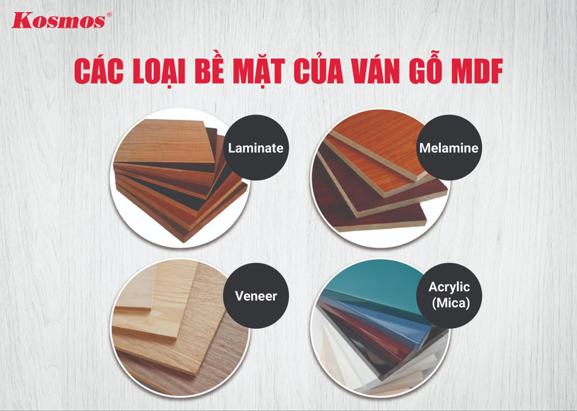 4 loại bề mặt ván MDF phổ biến