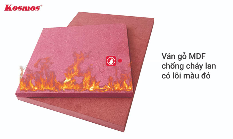Gỗ công nghiệp MDF lõi đỏ chống cháy, an toàn cho người dùng
