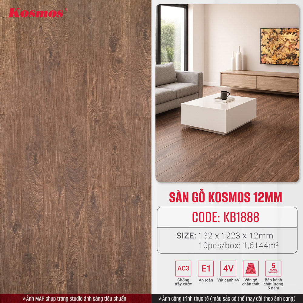 Hình ứng dụng sàn gỗ Kosmos KB1888 nâu đen Hình ứng dụng sàn gỗ Kosmos KB1888 nâu đen