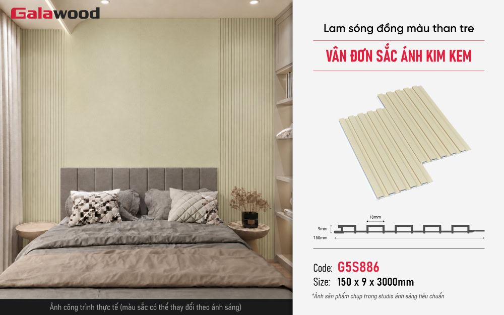 Lam sóng Galawood G5S886 ốp vách đầu giường Lam sóng Galawood G5S886 ốp vách đầu giường