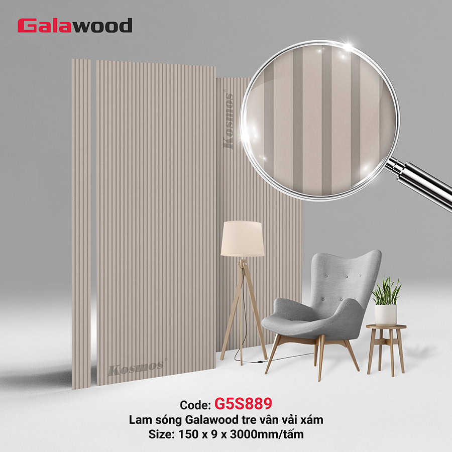 Lam sóng Galawood vân vải xám mã G5S889