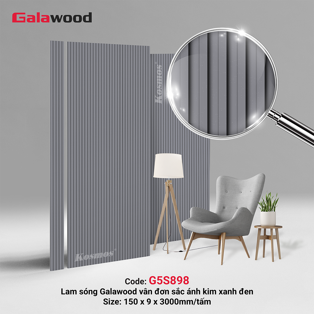 Patrón de ondas de Galawood monocromático con veta metálica azul-negra G5S898 Patrón de ondas de Galawood monocromático con veta metálica azul-negra G5S898