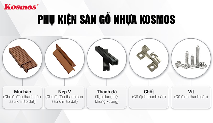 Accessories included with Kosmos Light Wood plastic flooring