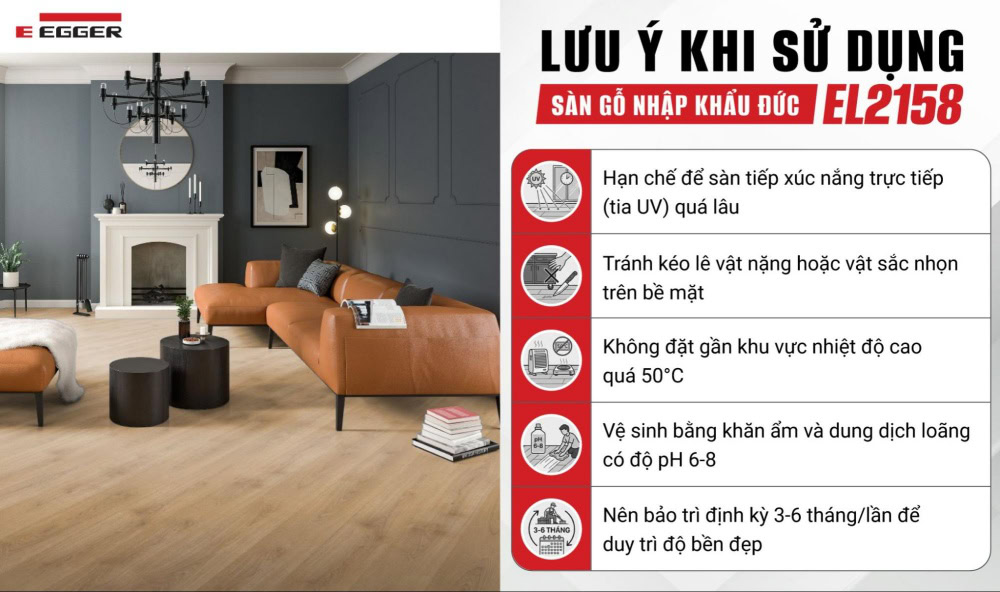 Lưu ý khi sử dụng sàn gỗ công nghiệp EL2158