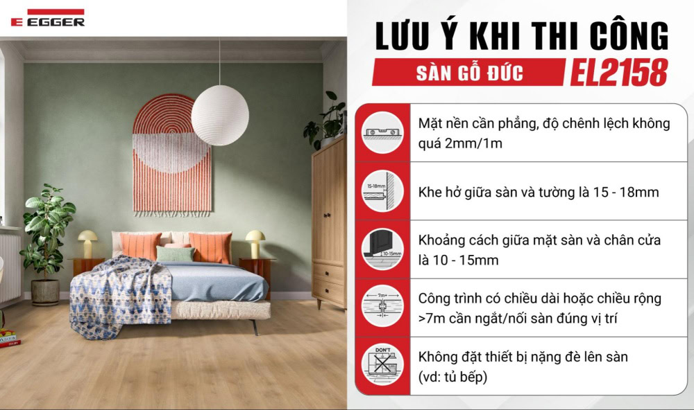 Lưu ý khi thi công sàn gỗ EL2158
