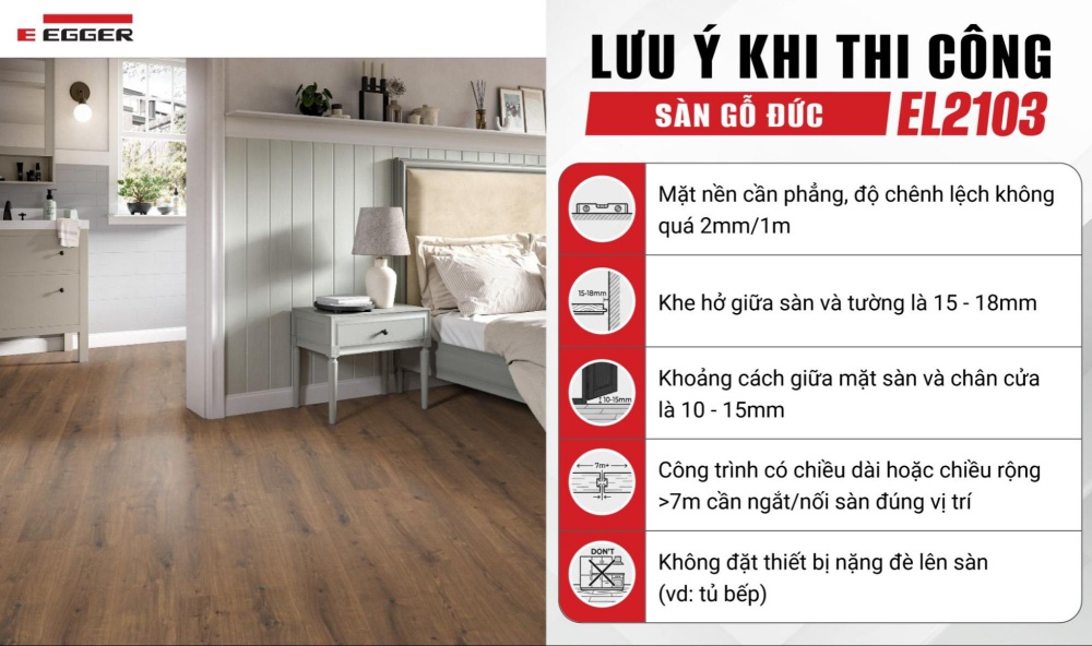 Lưu ý khi thi công sàn gỗ nhập khẩu Đức EL2063
