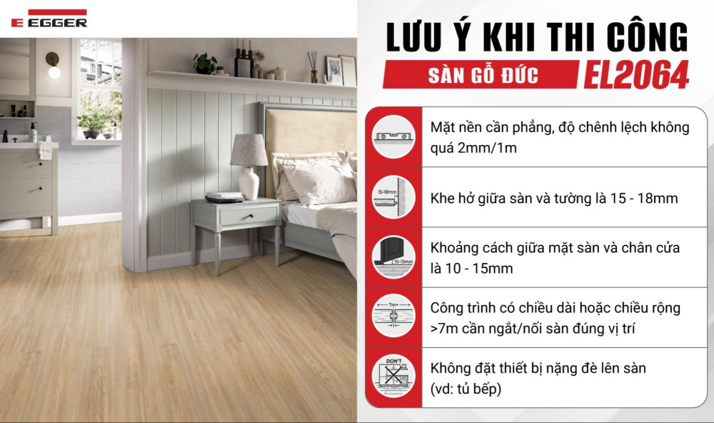 Lưu ý khi thi công sàn gỗ nhập khẩu Đức EL2064
