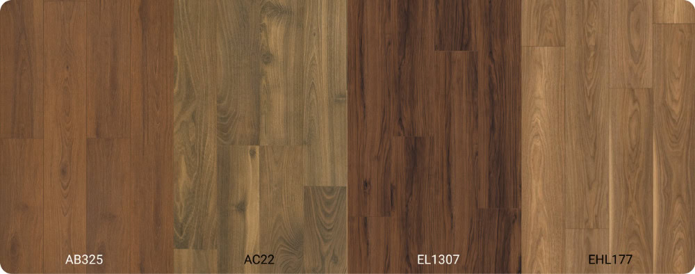 Sàn gỗ gam màu nâu óc chó: AB325, AC22, EL1307, EHL177 Sàn gỗ gam màu nâu óc chó: AB325, AC22, EL1307, EHL177