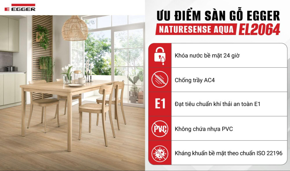 Ưu điểm của sàn gỗ Egger dòng Naturesense Aqua EL2064
