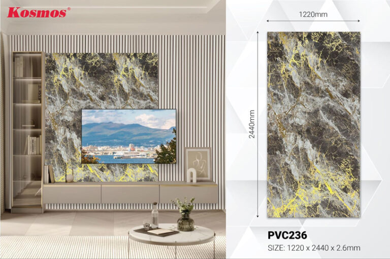 Beautiful gold-plated stone-patterned PVC panel model, new price quote 2026