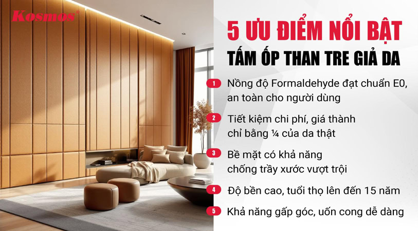 5 ưu điểm nổi bật của tấm ốp than tre giả da 5 ưu điểm nổi bật của tấm ốp than tre giả da