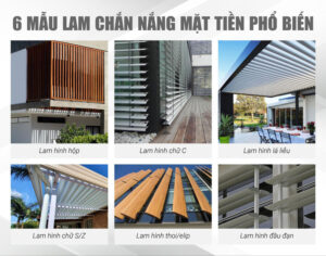 Mẫu lam chắn nắng mặt tiền, ban công, nhà phố đẹp 2026