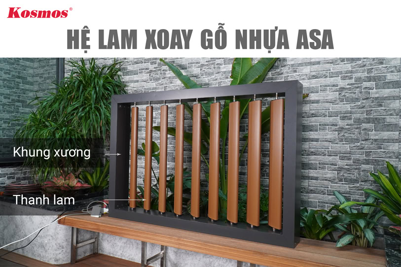 Hệ cửa lam xoay gỗ nhựa Hệ cửa lam xoay gỗ nhựa