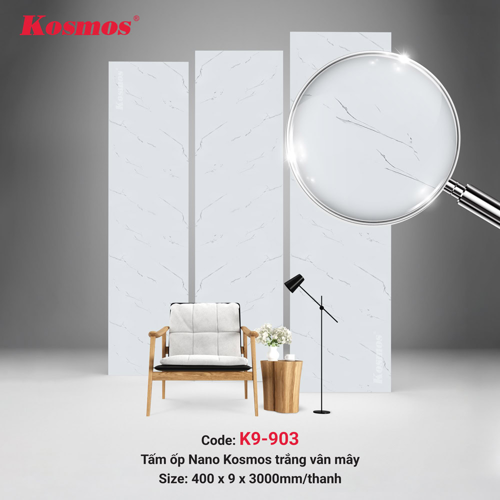 Nano K9-903 white cloud pattern plastic panel has high aesthetic value