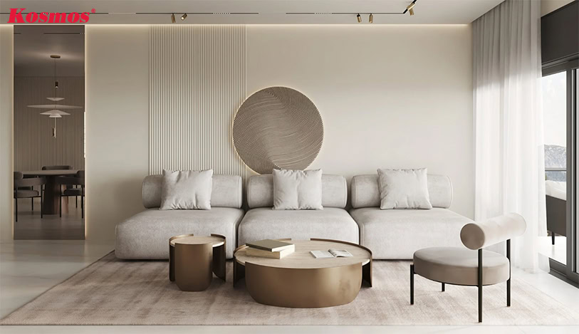 Tấm ốp than tre vân vải TT-862 trang trí vách sofa phòng khách