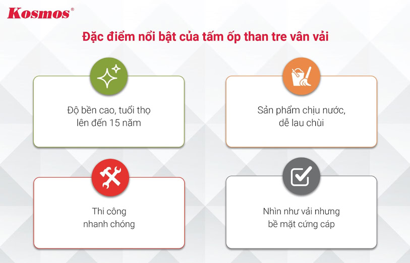 Ưu điểm vượt trội của tấm ốp than tre vân vải