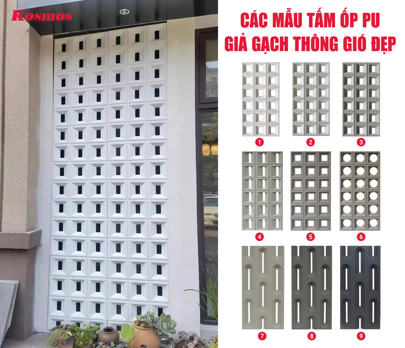 9 mẫu tấm ốp PU giả gạch thông gió đẹp 9 mẫu tấm ốp PU giả gạch thông gió đẹp