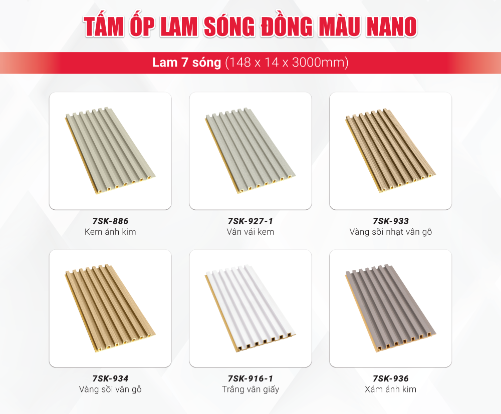 Bộ sưu tập lam 7 sóng đồng màu Nano K9 
