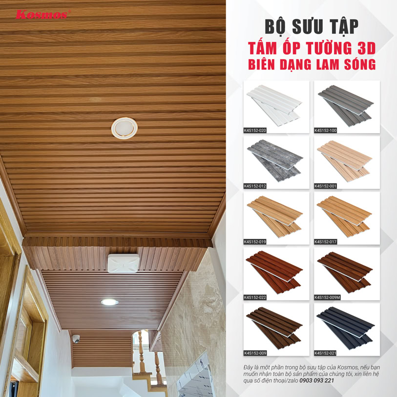 Bộ sưu tập tấm ốp tường 3D dạng lam sóng