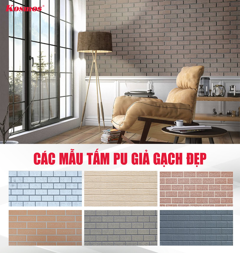 Các mẫu tấm PU giả gạch đẹp Các mẫu tấm PU giả gạch đẹp