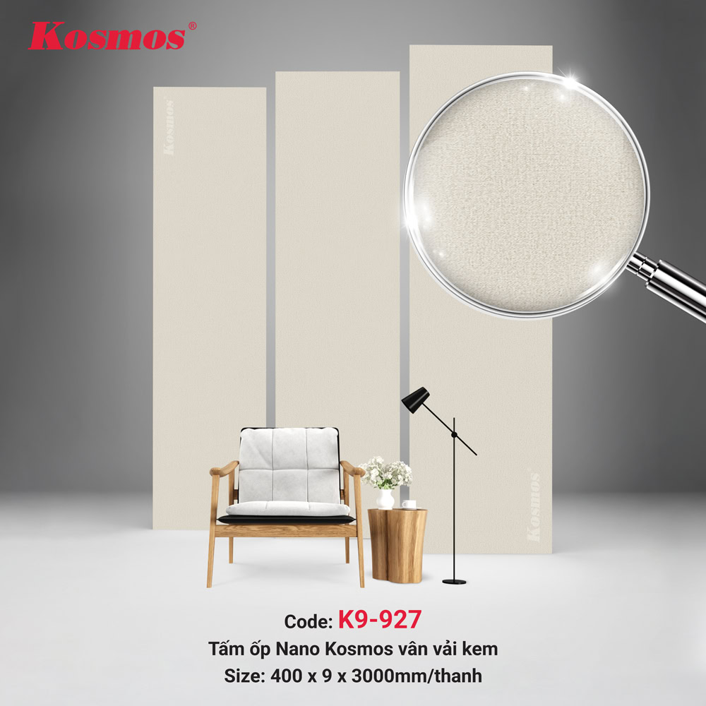 Nano K9-927 fabric-patterned large-size plastic panel 400 x 9 x 3000mm