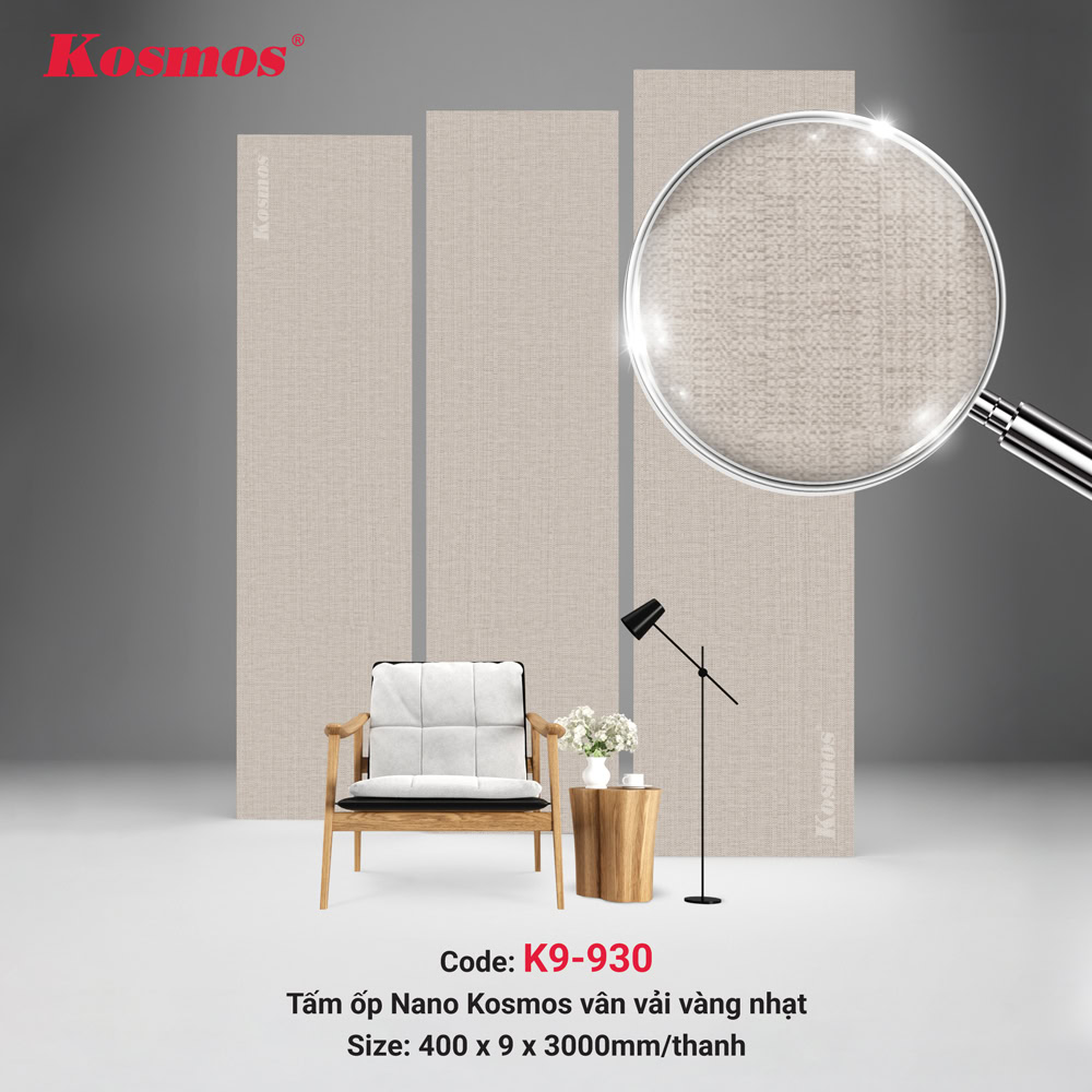 K9-930 light yellow fabric-patterned plastic panel has high aesthetic value