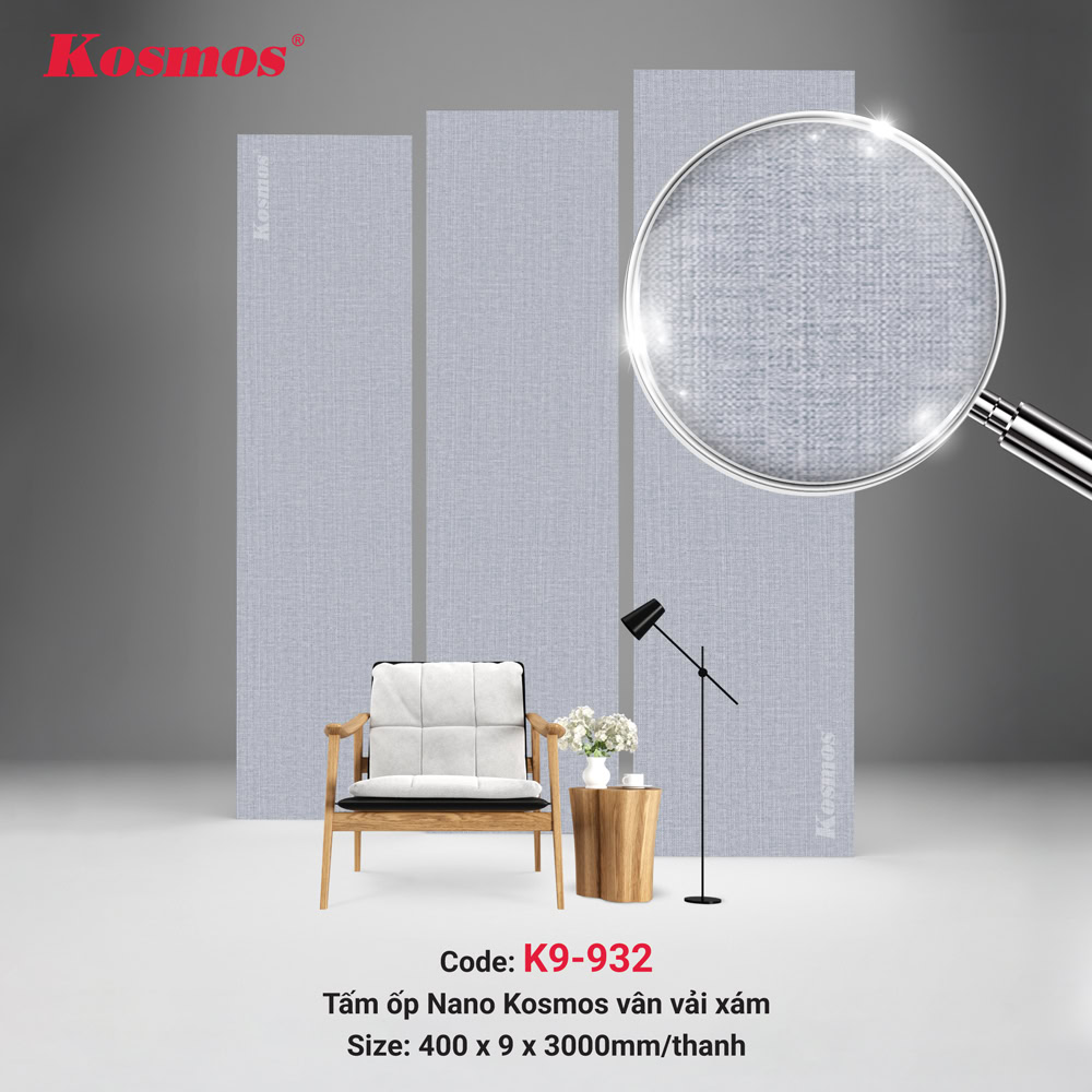 Le panneau Nano K9-932 apporte une beauté délicate à un motif de tissu gris