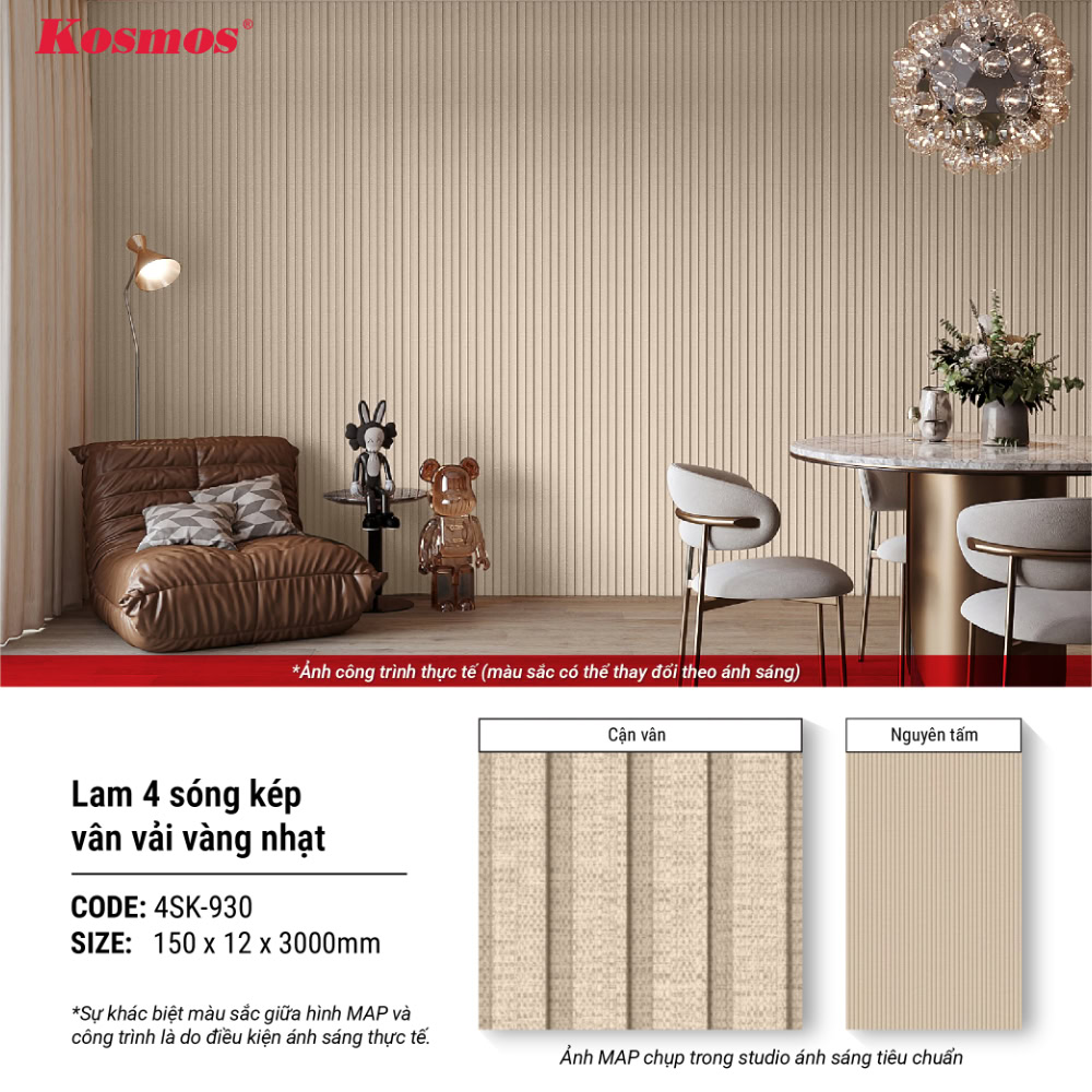 Hình ứng dụng lam sóng 4SK-930 vân vải vàng nhạt Hình ứng dụng lam sóng 4SK-930 vân vải vàng nhạt