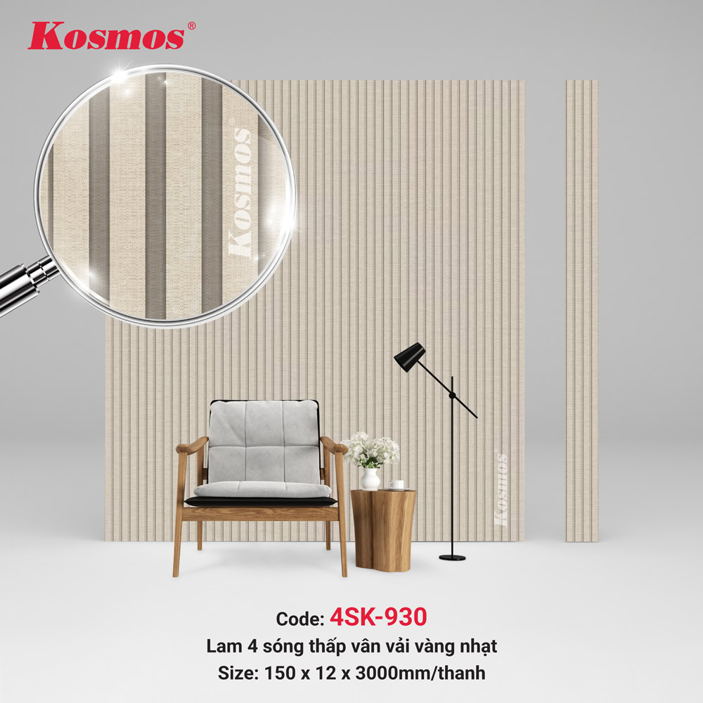 Le panneau à lattes à 4 vagues 4SK-930 est de plus en plus populaire dans la décoration intérieure.