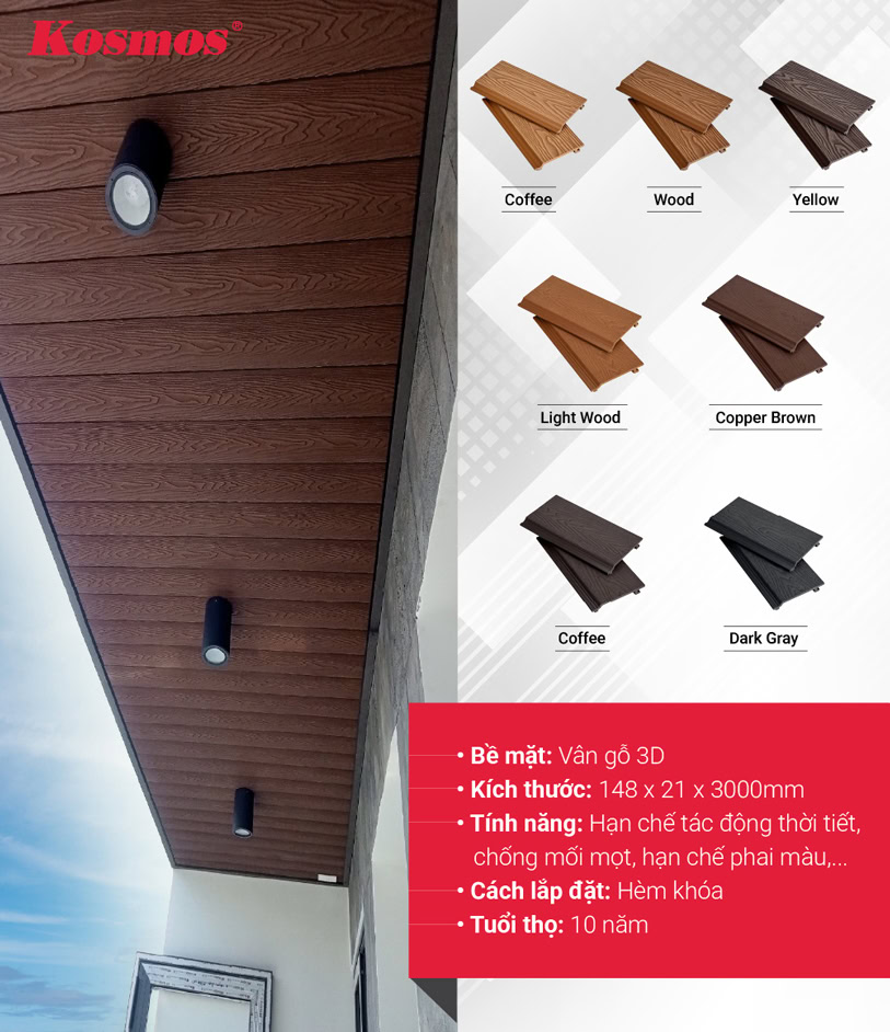Tấm gỗ nhựa biên dạng phẳng vân gỗ 3D