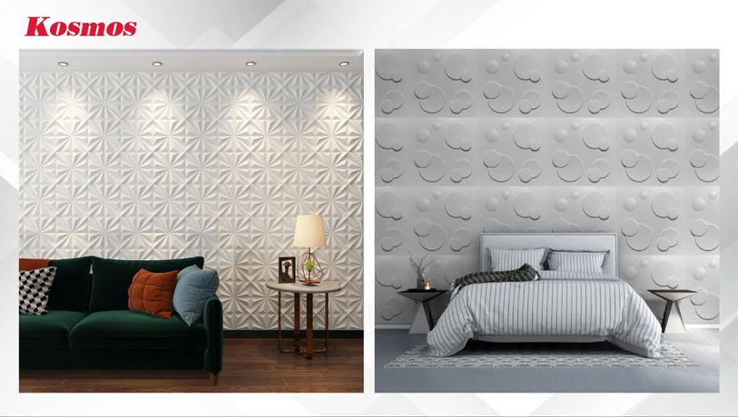Tấm ốp 3D hoa văn uốn lượn tinh xảo