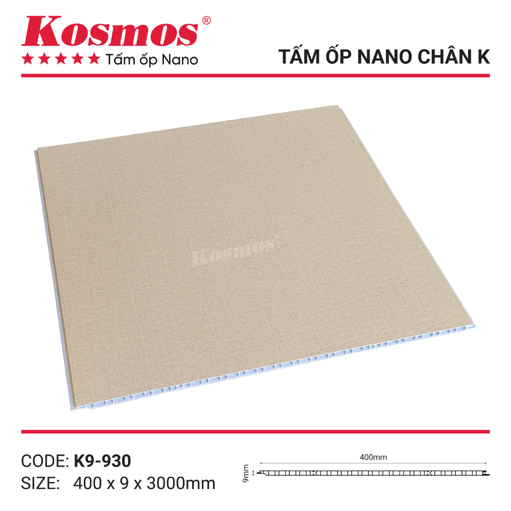 Tấm ốp nhựa Nano K9-930 vân vải vàng nhạt Tấm ốp nhựa Nano K9-930 vân vải vàng nhạt