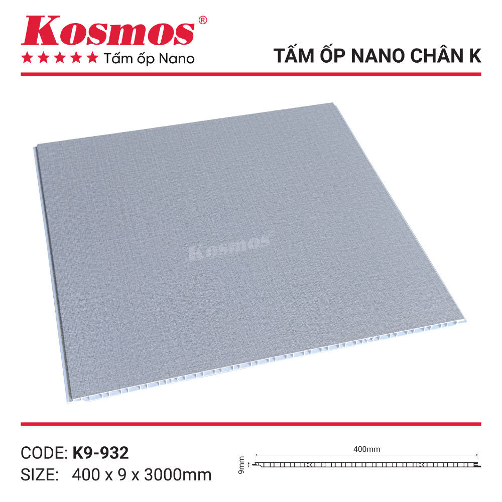 Tấm ốp nhựa Nano K9-932 vân vải xám