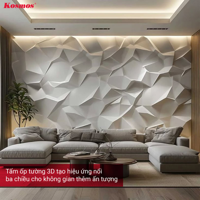 Tấm ốp tường 3D tạo hiệu ứng nổi ba chiều cho không gian thêm ấn tượng