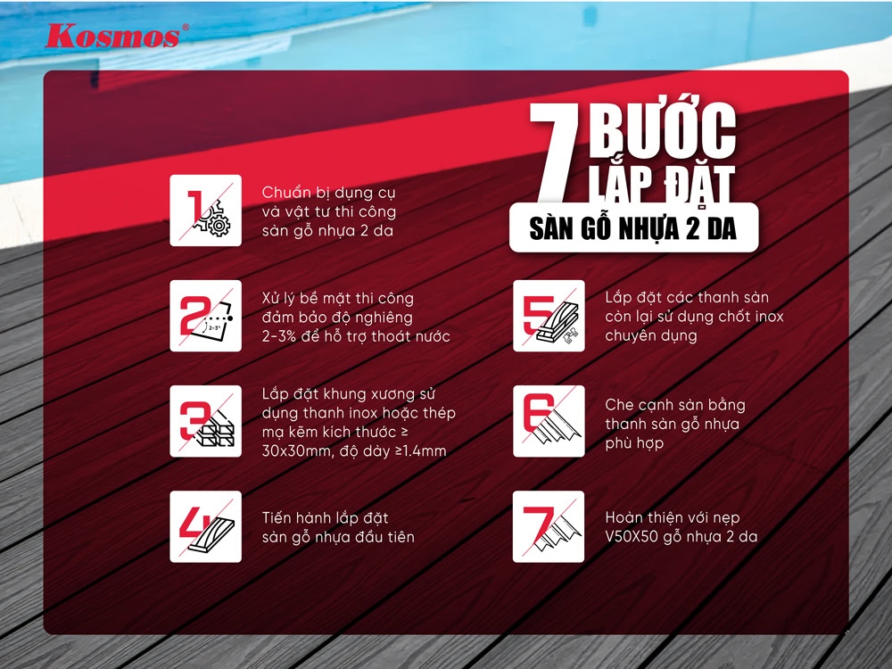 7 bước lắp đặt sàn gỗ nhựa 2 da