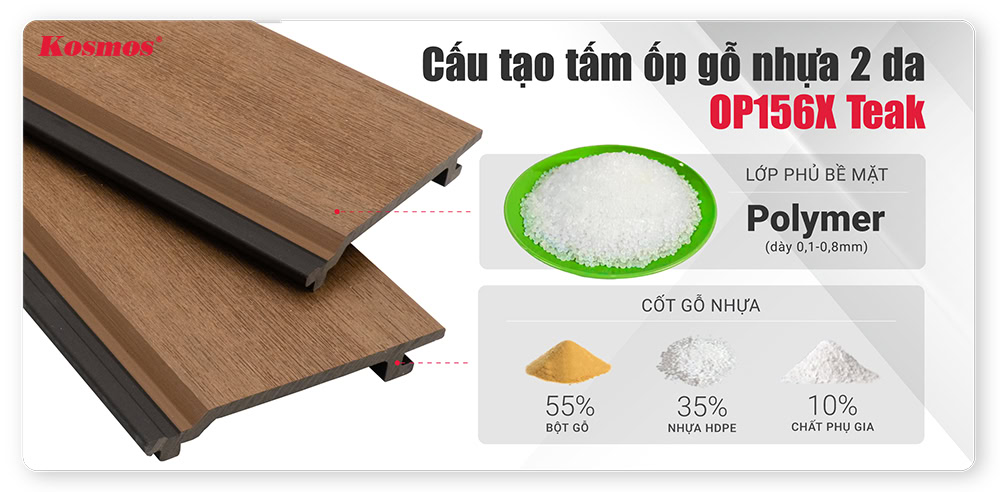 Cấu tạo đặc biệt của tấm ốp gỗ nhựa 2 da OP156X vàng cam Cấu tạo đặc biệt của tấm ốp gỗ nhựa 2 da OP156X vàng cam