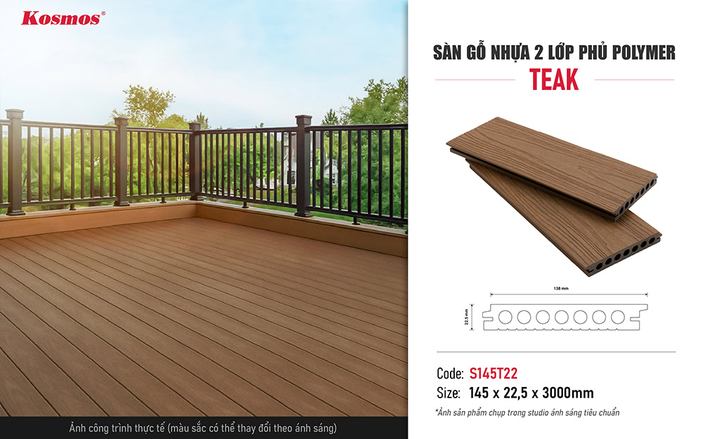 Hình ứng dụng sàn gỗ nhựa phủ polymer S145T22 Teak Hình ứng dụng sàn gỗ nhựa phủ polymer S145T22 Teak