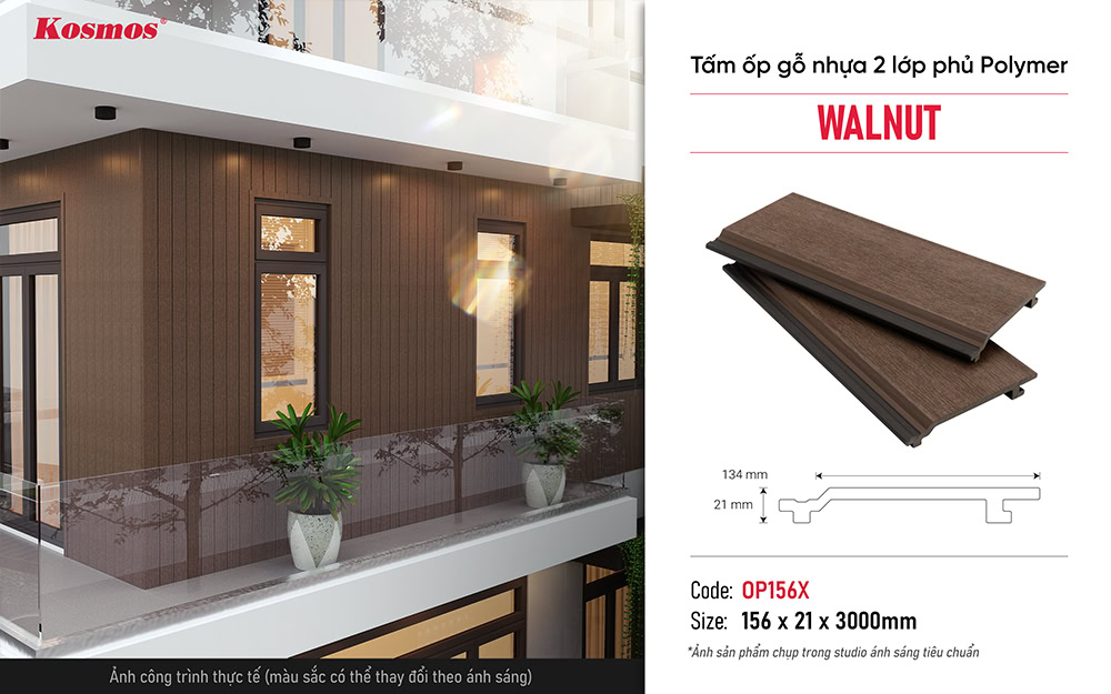 Hình ứng dụng tấm ốp gỗ nhựa phủ Polymer OP156X Walnut Hình ứng dụng tấm ốp gỗ nhựa phủ Polymer OP156X Walnut